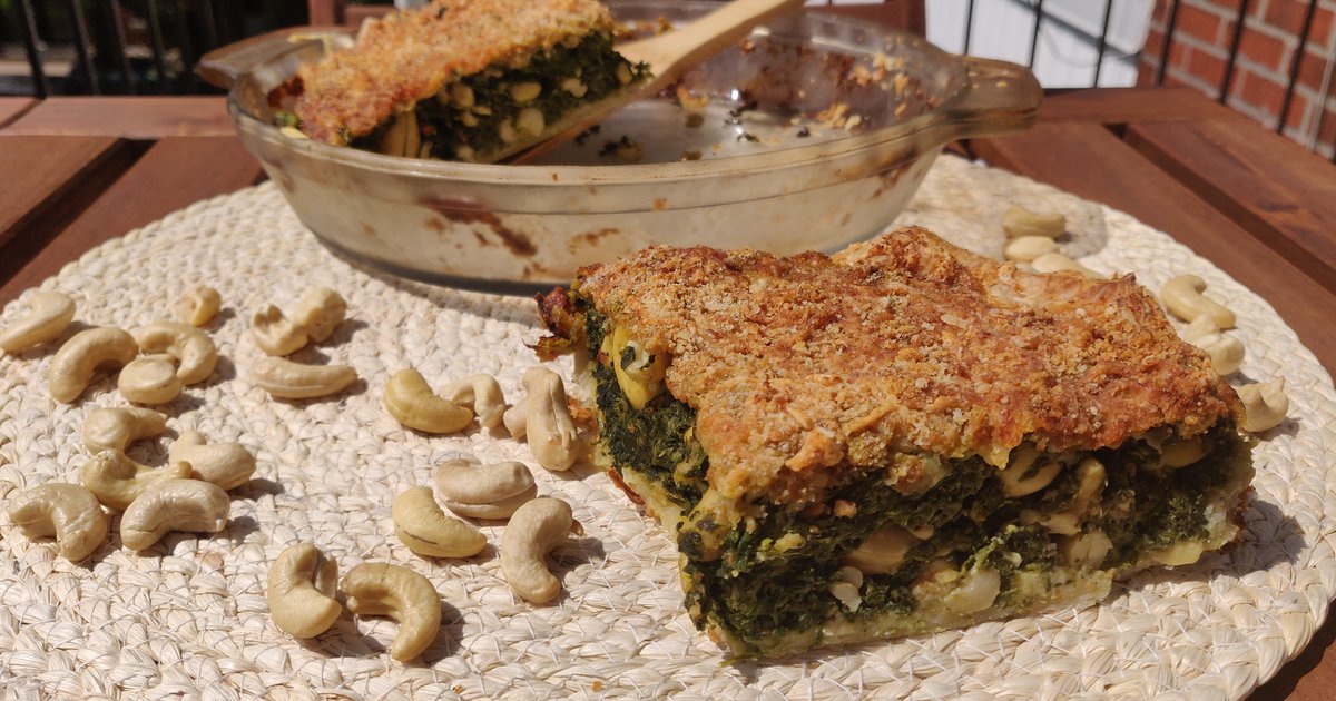 Quiche épinard cajou ricotta - Nota Banane
